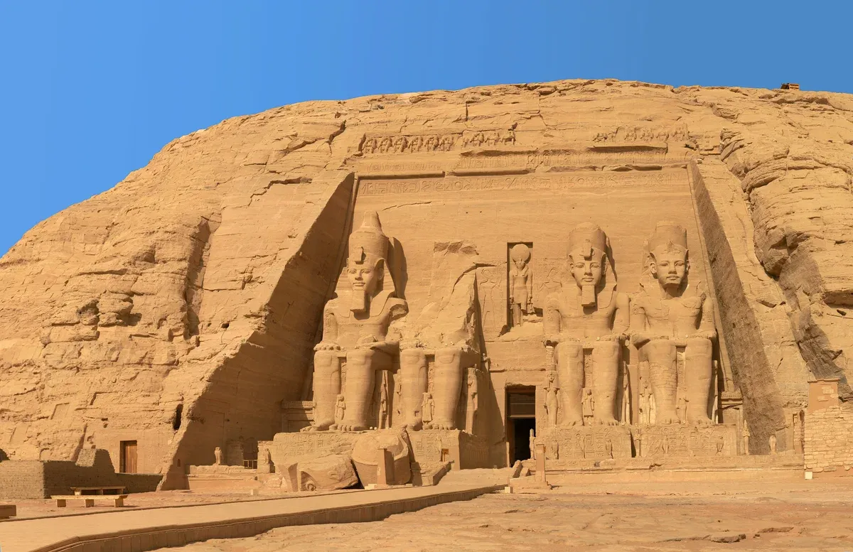 The four colossi of Ramesses II at the Great Temple of Abu Simbel on a luxury Egypt tour