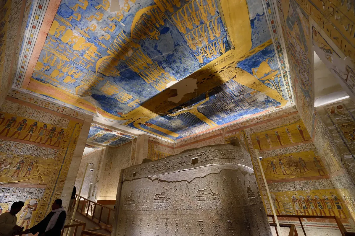 The painted corridor of the tomb of Ramesses IV in the Valley of the Kings on a luxury Egypt tour